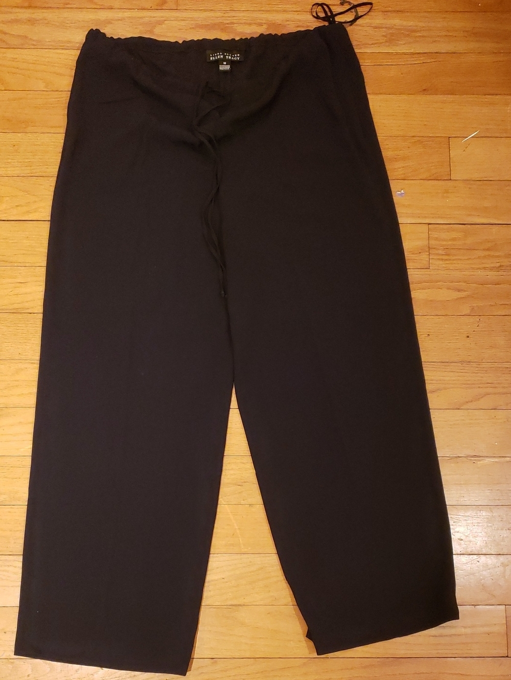 Linda Allard Ellen Tracy Black Drawstring Relaxed pants